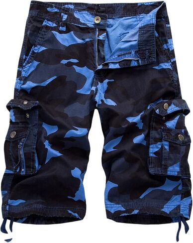 Men's Outdoor Camo Cargo Shorts Lightweight Multi Pocket Military Short Loose Fit Tactical Hiking Cotton Short Pants in Kuwait
