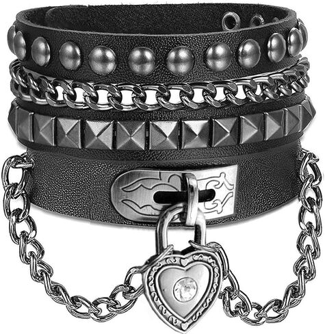 Y-الأزرق متعدد الطبقات سوار الشرير المسامير رصع الكفة متعددة دائرة سوار معصمه من الجلد الطبيعي in Kuwait