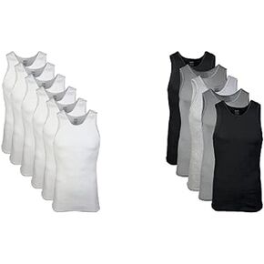 Gildan قمصان رجالي 6 قطع، أبيض، X-Large قمصان رجالي 5 قطع، رمادي/أسود، X-Large in Kuwait