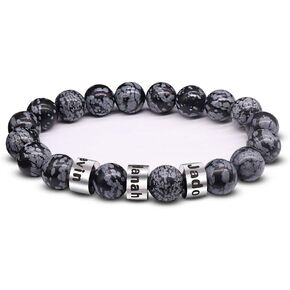 Personalized Stone Beads Bracelets for Men Lava Beads Name Bracelet Tiger Eye Beads Bracelet with Custom Name Engraved Bracelet for Fathers Day in Saudi Arabia