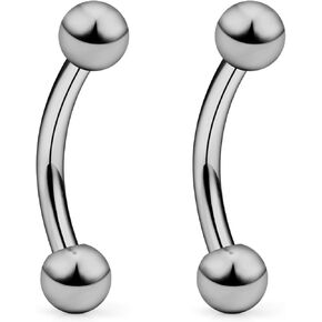 SCERRING 2-8PCS 16G G23 Titanium Curved Eyebrow Barbell Tragus Helix Ear Belly Lip Nipple Tongue Ring Body Piercing Jewelry 6-16mm in Kuwait