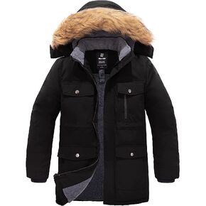 wantdo Men's Thicken Winter Coat Warm Parka Jacket Puffer Jacket with Fur Hood in Saudi Arabia