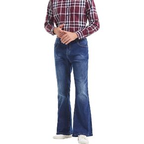 Men's Relaxed Stretch Bell Bottom Fit Comfort Flared 60s 70s Retro Leg Denim Jeans