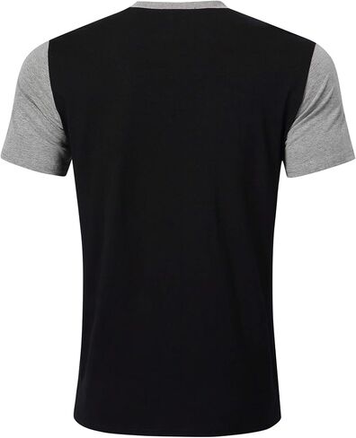 Yong Horse Men's Casual Stitching Tops Shirts Slim Fit Crew Neck Short and Long Sleeve Athletic Basic Cotton T-Shirt in Saudi Arabia