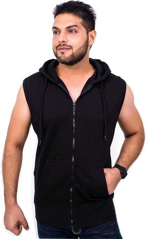 Mens Sleeveless Sweatshirt Hoodies Top in Saudi Arabia