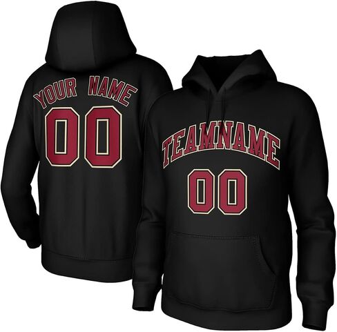 Custom Men's Youth Sweatshirt Stitched Name Number, Cotton-Blend Fleece Hooded Sweatshirt, Plush Fleece Pullover Hoodie in Saudi Arabia