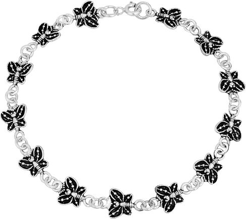 AeraVida Delicate Butterfly .925 Sterling Silver Link Bracelet in Saudi Arabia