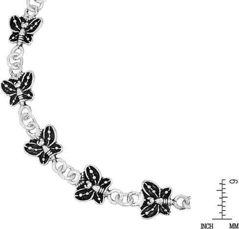 AeraVida Delicate Butterfly .925 Sterling Silver Link Bracelet in Saudi Arabia