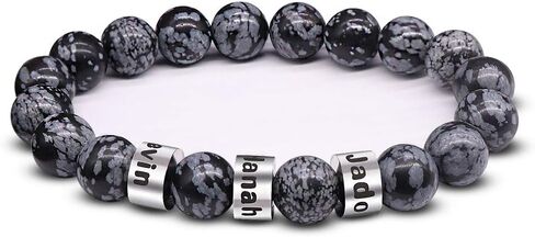 Personalized Stone Beads Bracelets for Men Lava Beads Name Bracelet Tiger Eye Beads Bracelet with Custom Name Engraved Bracelet for Fathers Day in Saudi Arabia