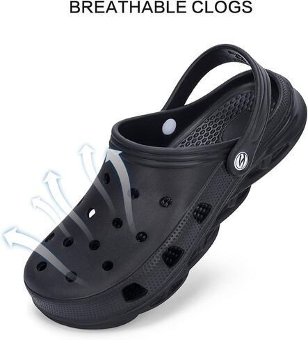 TFO Garden Clogs للنساء والرجال، شباشب مريحة سهلة الارتداء، أحذية مائية سريعة الجفاف، صنادل كاجوال باللون الأسود in Kuwait