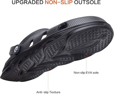 TFO Garden Clogs للنساء والرجال، شباشب مريحة سهلة الارتداء، أحذية مائية سريعة الجفاف، صنادل كاجوال باللون الأسود in Kuwait