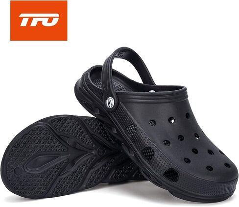 TFO Garden Clogs للنساء والرجال، شباشب مريحة سهلة الارتداء، أحذية مائية سريعة الجفاف، صنادل كاجوال باللون الأسود in Kuwait