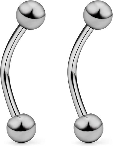 SCERRING 2-8PCS 16G G23 Titanium Curved Eyebrow Barbell Tragus Helix Ear Belly Lip Nipple Tongue Ring Body Piercing Jewelry 6-16mm in Kuwait