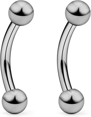 SCERRING 2-8PCS 16G G23 Titanium Curved Eyebrow Barbell Tragus Helix Ear Belly Lip Nipple Tongue Ring Body Piercing Jewelry 6-16mm in Kuwait
