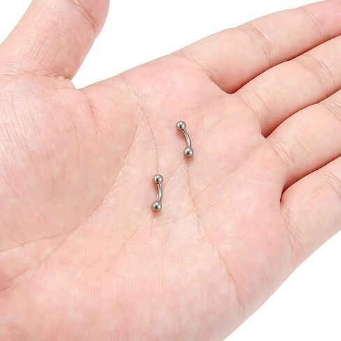 SCERRING 2-8PCS 16G G23 Titanium Curved Eyebrow Barbell Tragus Helix Ear Belly Lip Nipple Tongue Ring Body Piercing Jewelry 6-16mm in Kuwait