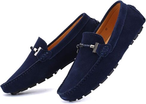Santimon Mens Driving Penny Loafers Suede Moccasins Slip On Casual Dress Boat Shoes in Kuwait