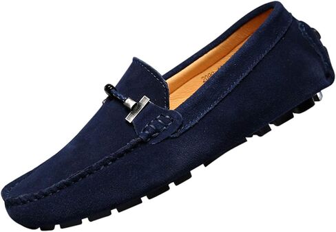 Santimon Mens Driving Penny Loafers Suede Moccasins Slip On Casual Dress Boat Shoes in Kuwait