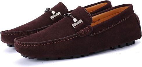 Santimon Mens Driving Penny Loafers Suede Moccasins Slip On Casual Dress Boat Shoes in Kuwait