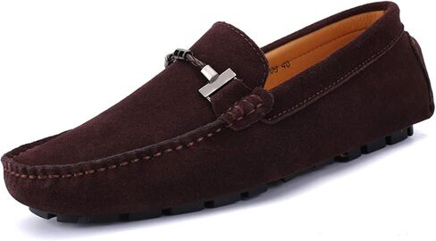 Santimon Mens Driving Penny Loafers Suede Moccasins Slip On Casual Dress Boat Shoes in Kuwait