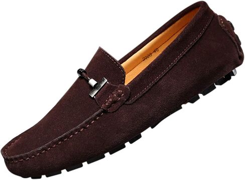 Santimon Mens Driving Penny Loafers Suede Moccasins Slip On Casual Dress Boat Shoes in Kuwait