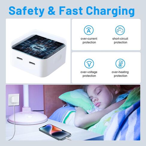 35W Dual USB-C Port - Compact Power Adapter Foldable USB Type C Plug Fast Wall Charger with 2Pcs 5FT C to L, C to C Charging Cord for iPhone 14 13 12 11 Pro Max Plus Mini, iPad, MacBook Air in Saudi Arabia