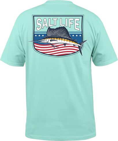 تي شيرت Freedom Sail الرجالي بأكمام قصيرة وجيب ورقبة دائرية من Salt Life in Saudi Arabia