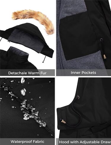 wantdo Men's Thicken Winter Coat Warm Parka Jacket Puffer Jacket with Fur Hood in Saudi Arabia