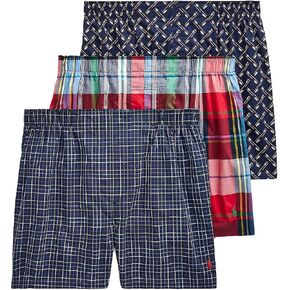 POLO RALPH LAUREN Classic Fit 3 Packaged Woven Boxers Cruise Navy Tattersall Plaid/Scout Plaid/Cruise Navy Deco Oars Print MD in Saudi Arabia