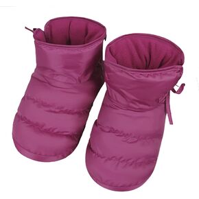 Men Women Soft Down Slippers Thermal Ankle Boots Anti-Slip Thicken Padded High-Top Boots Plush Lining Slippers Household Indoor Outdoor Shoes