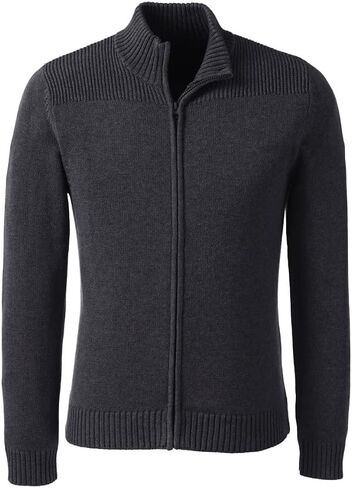 Lands' End School Uniform Men's Cotton Modal Zip Front Cardigan Sweater in Saudi Arabia