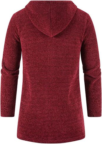 Jegsnoe Autumn Winter Men Thick Fleece Long Cardigan Sweater Men's Hooded Cardigan Sweater in Saudi Arabia