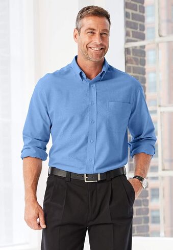 KingSize KS Signature Men's Big & Tall Wrinkle-Resistant Oxford Dress Shirt - Big - 18 1/2 35/6, Royal Blue in Saudi Arabia