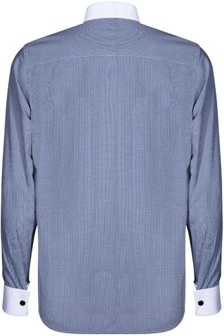 Men's Smart Casual 1920's Peaky Club White Collar Dress Shirt with Bar Poplin Pin in Saudi Arabia