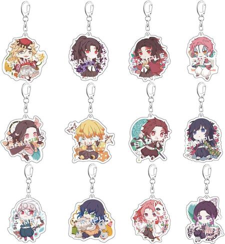 Demon Slayer Kimetsu no Yaiba Keychain, 12/13/18 Packs Demon Slayer Keychains for Anime Demon Slayer in Kuwait