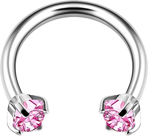 Surgical Steel Internally Threaded Horseshoe Hoop 16 gauge 5/16 8mm 3mm CZ Lobe Earrings Helix Piercing Jewelry Choose Colors in Kuwait