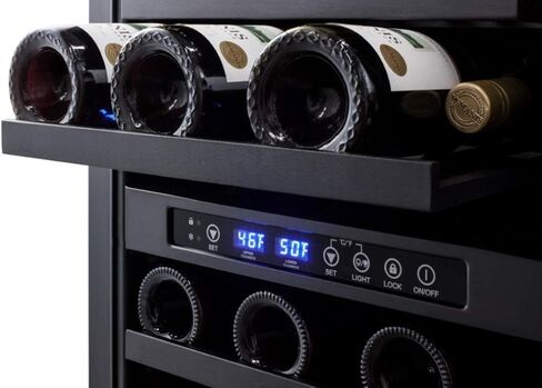 Summit SWC182Z 18"" Wine Cellar with 28 Bottle Capacity Digital Thermostat LED Lighting Professional Handle in Stainless Steel in Kuwait