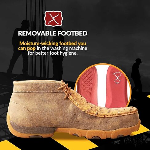 Twisted X Men's Chukka Driving Moc - Driving Moccasin Shoes for Men, Bomber & Tan Ostrich, 10.5 M in Saudi Arabia