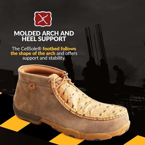 Twisted X Men's Chukka Driving Moc - Driving Moccasin Shoes for Men, Bomber & Tan Ostrich, 10.5 M in Saudi Arabia