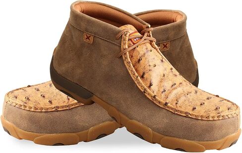 Twisted X Men's Chukka Driving Moc - Driving Moccasin Shoes for Men, Bomber & Tan Ostrich, 10.5 M in Saudi Arabia