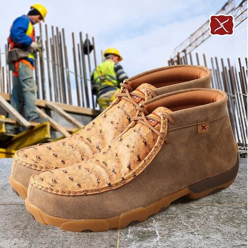 Twisted X Men's Chukka Driving Moc - Driving Moccasin Shoes for Men, Bomber & Tan Ostrich, 10.5 M in Saudi Arabia
