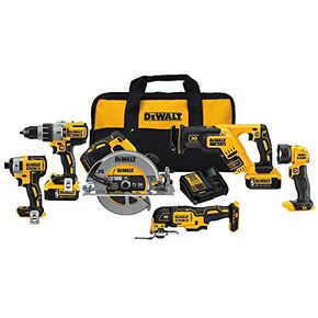DEWALT 20V MAX XR Brushless Combo Kit Premium 6-Tool (DCK694P2) with DEWALT DWA2FTS100 Screwdriving and Drilling Set 100 Piece in Saudi Arabia