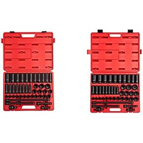 Sunex 2569, 1/2" Drive Master Impact Socket Set, 43Piece, Metric, 9mm - 30mm & Sunex 2568, 1/2 Inch Drive Master Impact Socket Set, 43-Piece, SAE, 3/8 Inch - 1-1/2 Inch, Standard/Deep in Saudi Arabia