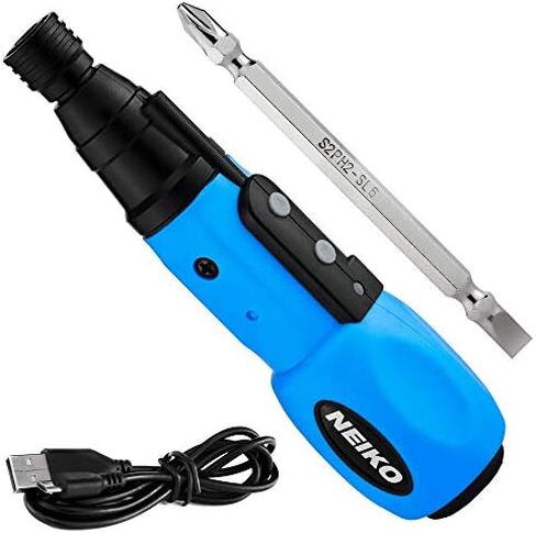 NEIKO 10577A Cordless Power Screwdriver | 1/4” Hex Auto-Lock Safety Chuck | Includes Phillips and Flathead Bit | USB Rechargeable Lithium-Ion Technology | Auto and Manual Mode in Saudi Arabia