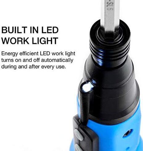 NEIKO 10577A Cordless Power Screwdriver | 1/4” Hex Auto-Lock Safety Chuck | Includes Phillips and Flathead Bit | USB Rechargeable Lithium-Ion Technology | Auto and Manual Mode in Saudi Arabia
