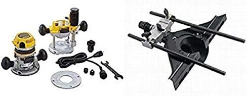 DEWALT DW618PK 12-AMP 2-1/4 HP Plunge and Fixed-Base Variable-Speed Router Kit with Router Edge Guide with Fine Adjustment and Vacuum Adaptor in Saudi Arabia