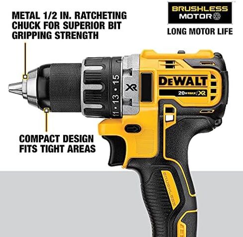 DEWALT DCD791D2 20V MAX XR Li-Ion 0.5" 2.0Ah Brushless Compact Drill/Driver Kit in Kuwait