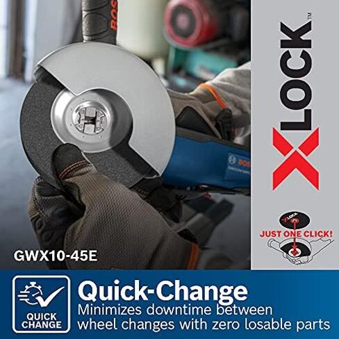 مطحنة بوش GWX10-45DE 4-1/2 إن.X-LOCK المريحة الزاوية مع مفتاح مجداف للقفل in Kuwait