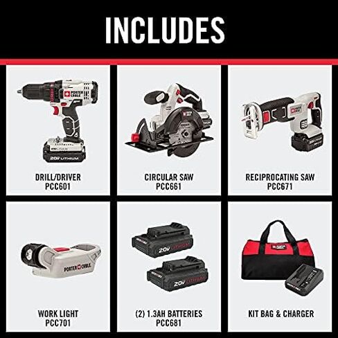 PORTER-CABLE PCCK616L4 Power Tool Combo Kit in Saudi Arabia