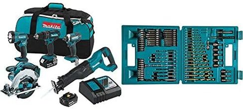 Makita XT505 18V LXT Lithium-Ion Cordless 5-Pc. Combo Kit with 723086-A-A 6 Pc. Recipro Saw Blade Assortment Pack in Saudi Arabia