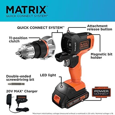 BLACK+DECKER Matrix Oscillating Tool Attachment with 16 in. Wide Mouth Zippered Tool Bag (BDCMTO & BDST500002APB) in Saudi Arabia